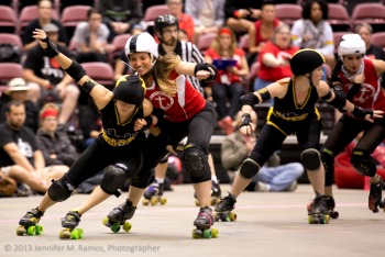 Steel City vs Oklahoma Victory Dolls at 2013 WFTDA D1 Playoffs in Asheville