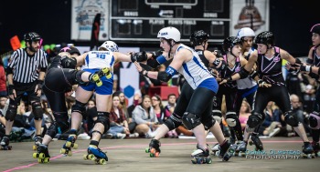 London Rollergirls vs Victorian Roller Derby in Game 8 at 2014 WFTDA Championships