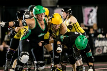 Steel City Roller Derby vs Ohio Roller Girls at 2014 WFTDA D1 Playoffs in Evansville, IN