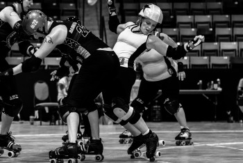 Demolition City Roller Derby vs Boulder County Bombers in the 2014 WFTDA D2 Playoffs in Kitchener-Waterloo