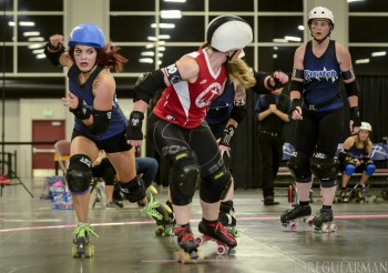 Wasatch Roller Derby vs Oklahoma Victory Dolls at 2014 WFTDA D1 Playoffs in Salt Lake City